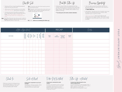 Post Appointment Tracking Sheet